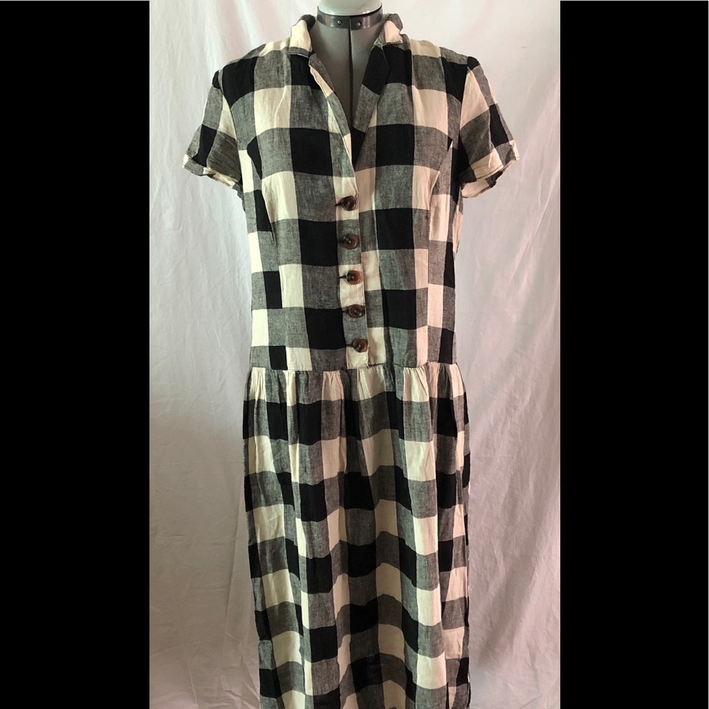 Gingham drop waist dress